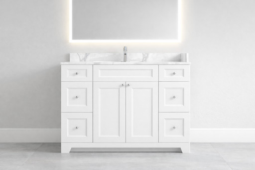 CLASSIC- 60",Single Sink Solid wood Bathroom Vanity (6 COLORS AVAILABLE) With Quartz Countertop - Construction Commodities Supply Inc.