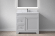 CLASSIC- 30" Solid wood Bathroom Vanity (6 COLORS AVAILABLE) With Quartz Countertop / Left Side Drawers - Construction Commodities Supply Inc.