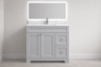 CLASSIC- 36" Solid wood Bathroom Vanity (6 COLORS AVAILABLE) With Quartz Countertop /  Right Side Drawers - Construction Commodities Supply Inc.