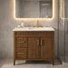 SIERRA - 36" Antique Walnut , Solid Wood Floor Standing Modern Bathroom Vanity,White Quartz Countertop ( PRE-ORDER NOW, ETA: 2026-04-20 ) - Construction Commodities Supply Inc.