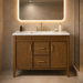 SIERRA - 42" Antique Walnut , Solid Wood Floor Standing Modern Bathroom Vanity,White Quartz Countertop ( PRE-ORDER NOW, ETA: 2026-04-20 ) - Construction Commodities Supply Inc.