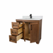 CANADIAN MAPLE - 42" Left side drawers, Tuscan Calo Stain Bathroom Vanity With Quartz Countertop - Construction Commodities Supply Inc.
