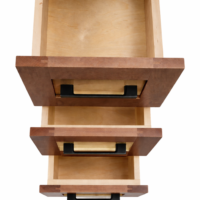 CANADIAN MAPLE - 42" Left side drawers, Tuscan Calo Stain Bathroom Vanity With Quartz Countertop - Construction Commodities Supply Inc.