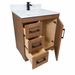 CANADIAN MAPLE - 30"  Left Side Drawers, Tuscan Calo Stain Floor Standing Bathroom Vanity With Quartz Countertop - Construction Commodities Supply Inc.