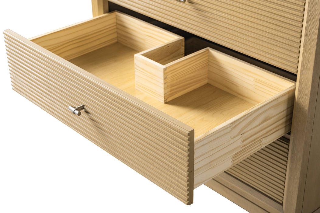 V-ART , 36" x 22" Natural Oak Freestanding Bathroom Vanity with Marble Top