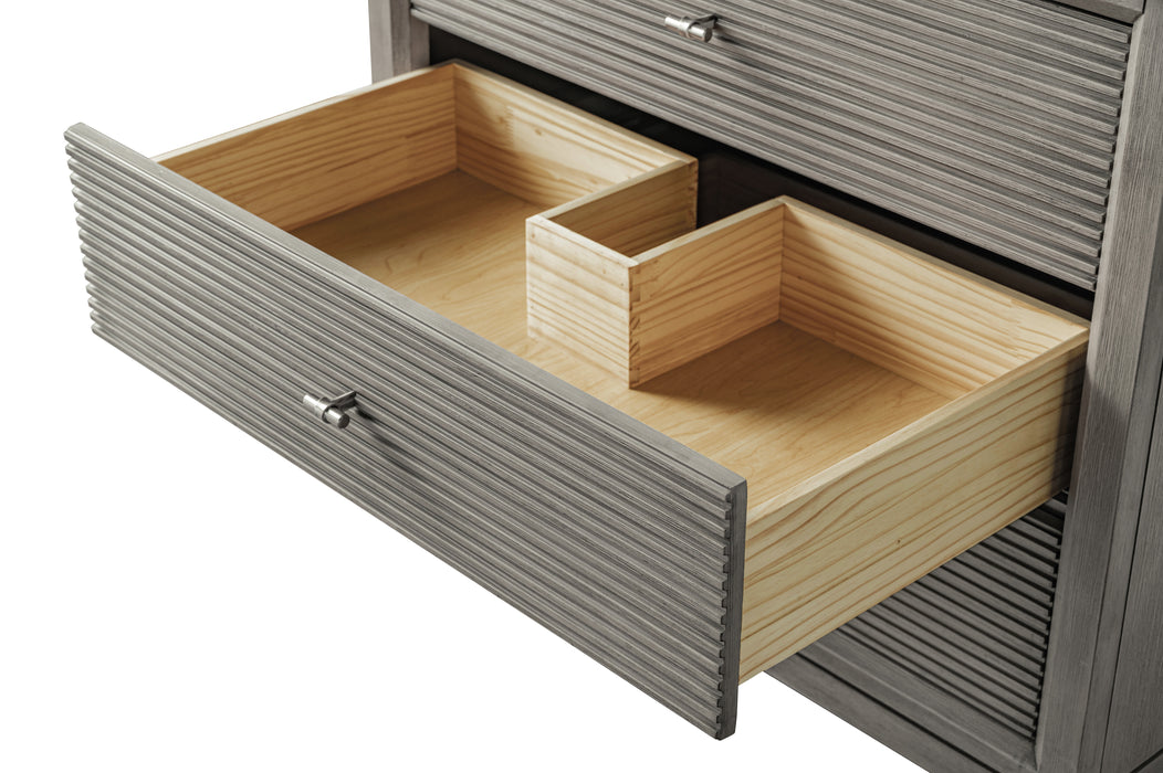 V-ART , 36" x 22" Drift Wood Grey Freestanding Bathroom Vanity with Marble Top