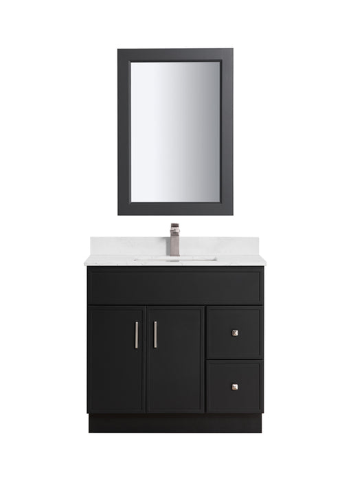 NOVA- 36" Bathroom Vanity (3 colors) With Quartz Countertop / Right Side Drawers