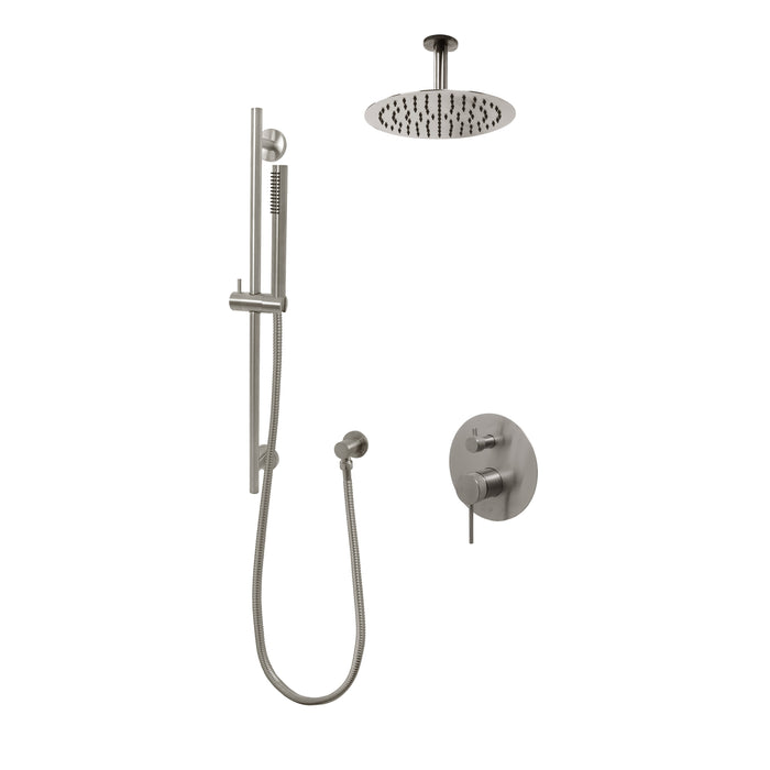 KODAEN-NoHo, Two Way Pressure Balance, Round , BRUSHED NICKEL shower set.