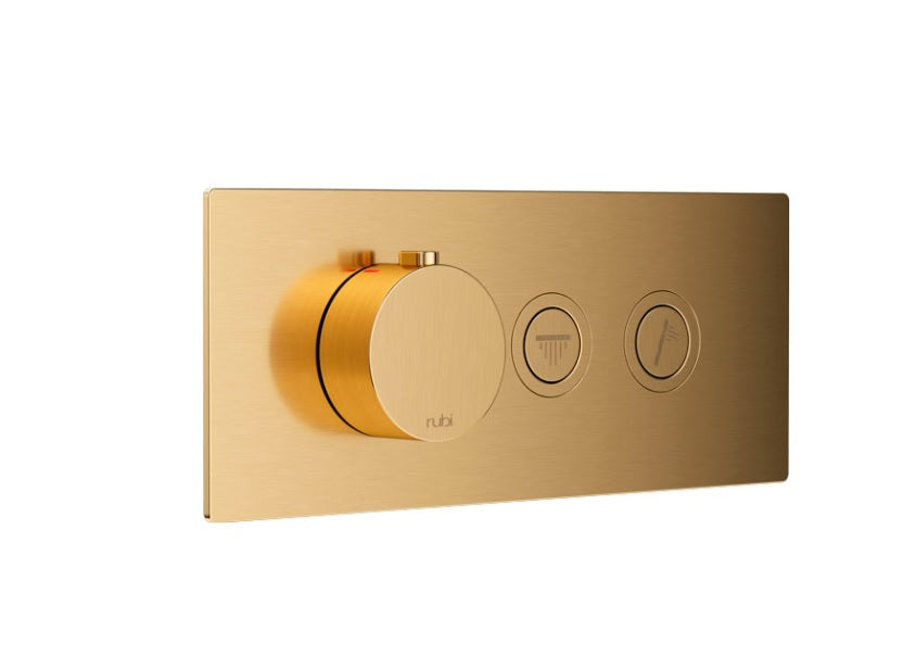 Rubi - ON - Thermostatic Round shower system - Gold