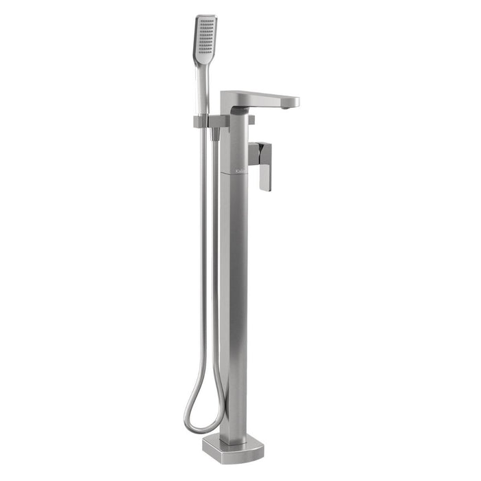 Kalia- GRAFIK FREESTANDING TUB FAUCET WITH HAND SHOWER- STAINLESS STEEL
