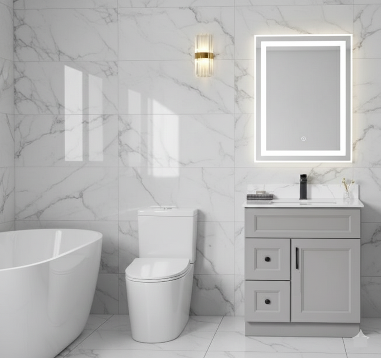 Nova- 30" Bathroom Vanity (7 colors) With Quartz Countertop / Left Side Drawers