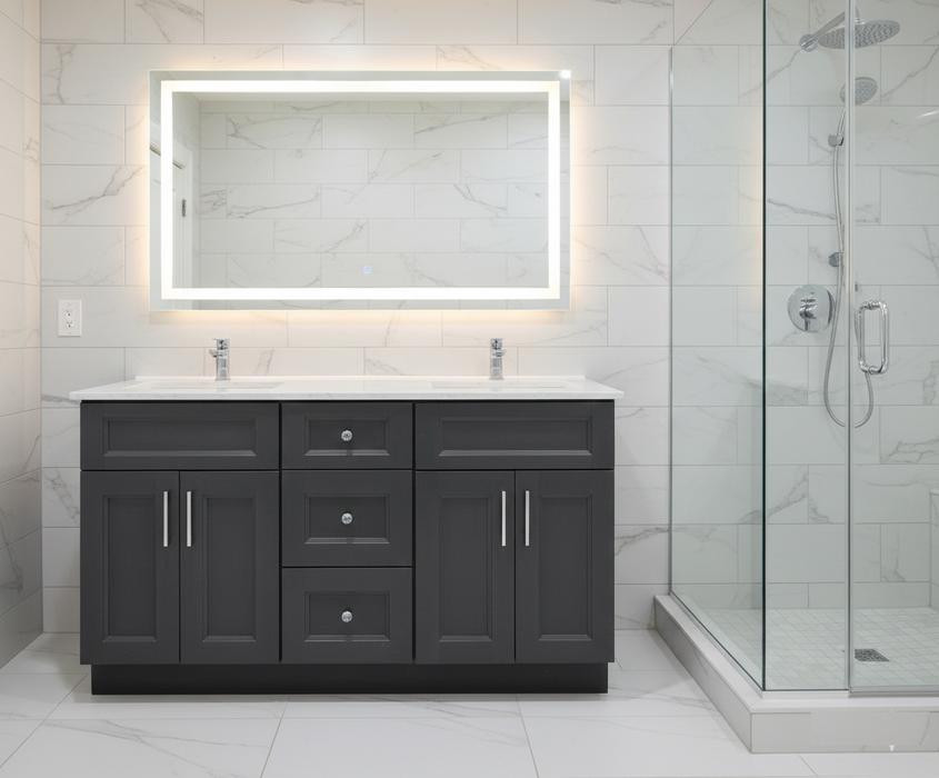Nova- 60" Double Sink Bathroom Vanity (6 colors) With Quartz Countertop