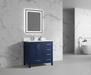 Rose - 42" Navy Blue, Right side drawers, Left side sin,Solid Wood Floor Standing Bathroom Vanity , White Quartz Countertop - Construction Commodities Supply Inc.