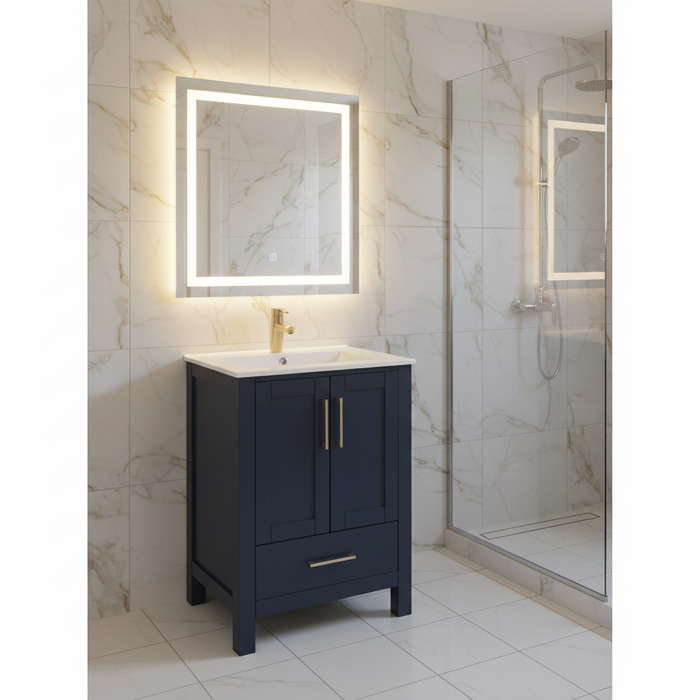 ROSE- 30"x18" Navy Blue , Solid Wood Floor Standing Modern Bathroom Vanity