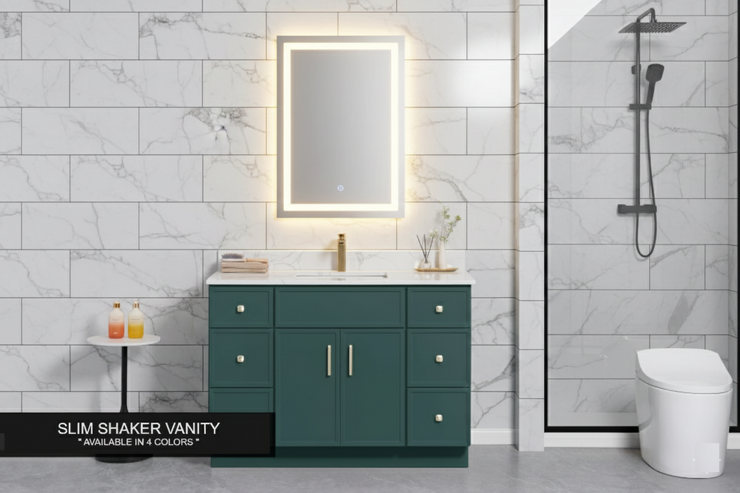 Nova- 48"  Slim shaker (4 colors) Bathroom Vanity With Quartz Countertop