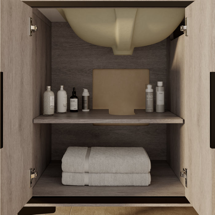SOREN- 36" Silvered Grey Bathroom Vanity with Carrera Quartz countertop