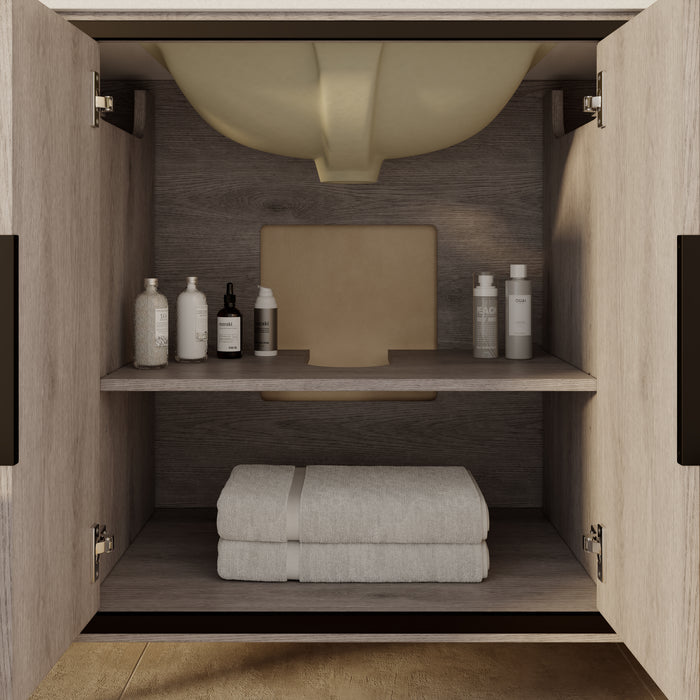 SOREN- 48" Silvered Grey Bathroom Vanity with Carrera Quartz countertop