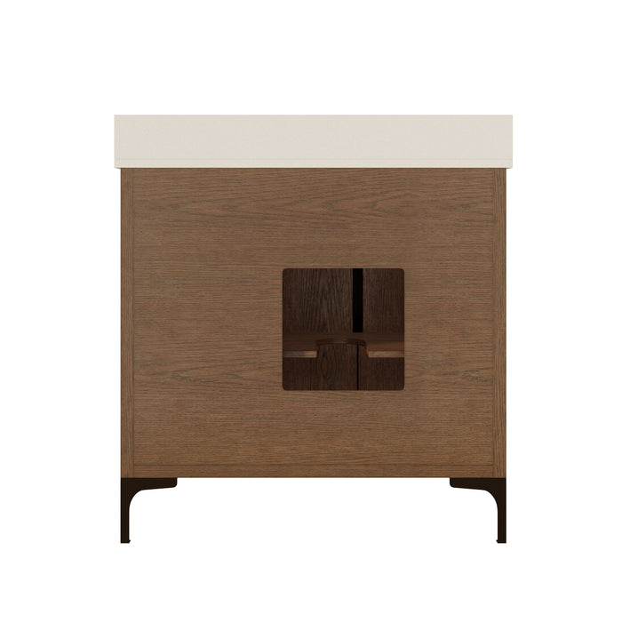 SOREN- 36" Jacobean Bathroom Vanity with Carrera Quartz countertop