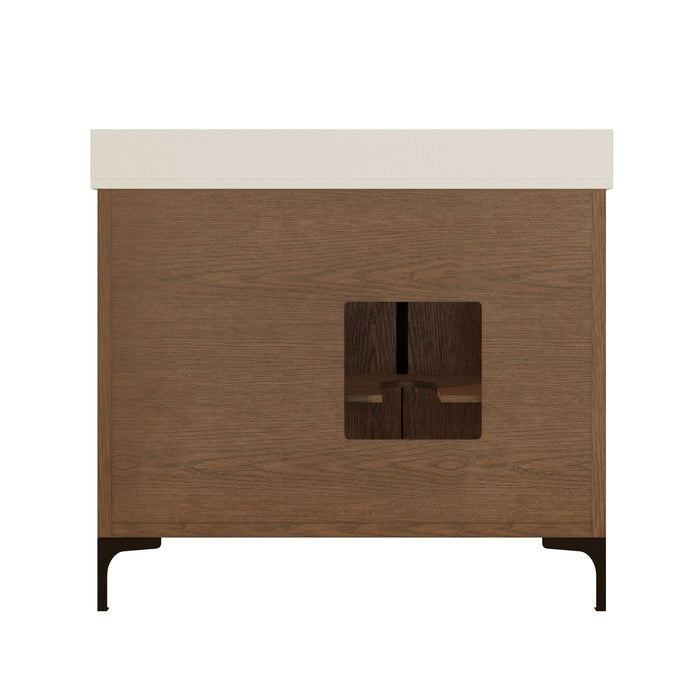 SOREN- 42" Jacobean Bathroom Vanity with Carrera Quartz countertop