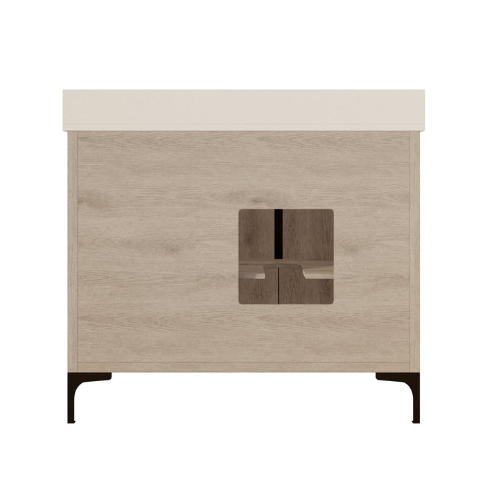 SOREN- 42" Silvered Grey Bathroom Vanity with Carrera Quartz countertop
