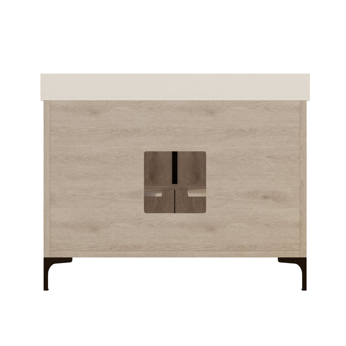 SOREN- 48" Silvered Grey Bathroom Vanity with Carrera Quartz countertop