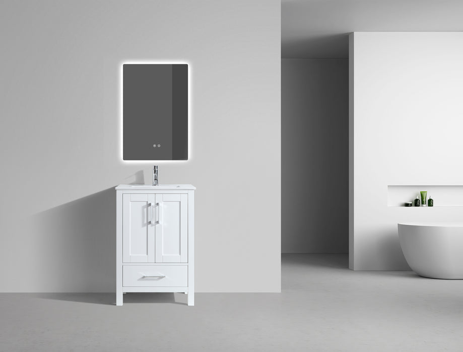 Rose- 30" x 18" White , Solid Wood Floor Standing Modern Bathroom Vanity