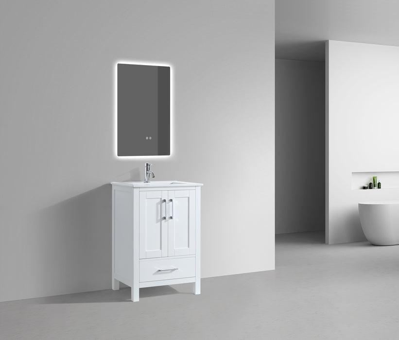 Rose- 30" x 18" White , Solid Wood Floor Standing Modern Bathroom Vanity