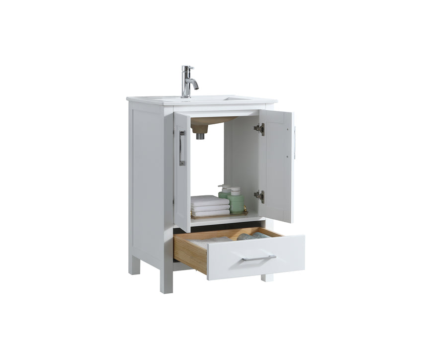 Rose- 30" x 18" White , Solid Wood Floor Standing Modern Bathroom Vanity