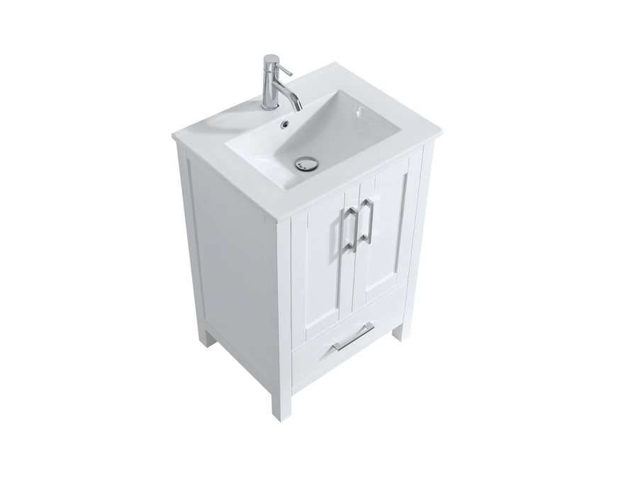 Rose- 30" x 18" White , Solid Wood Floor Standing Modern Bathroom Vanity