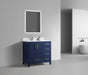 ROSE - 36" Navy Blue, Floor Standing Bathroom Vanity, White Quartz Countertop - Construction Commodities Supply Inc.