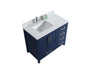Rose - 42" Navy Blue, Right side drawers, Left side sin,Solid Wood Floor Standing Bathroom Vanity , White Quartz Countertop - Construction Commodities Supply Inc.