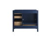 Rose - 42" Navy Blue, Right side drawers, Left side sin,Solid Wood Floor Standing Bathroom Vanity , White Quartz Countertop - Construction Commodities Supply Inc.