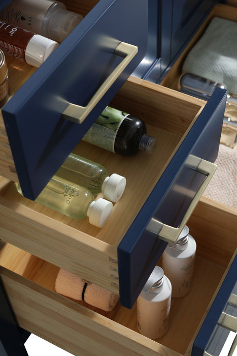 ROSE - 60" SINGLE SINK Navy Blue, Solid Wood Floor Standing Bathroom Vanity , Quartz Countertop