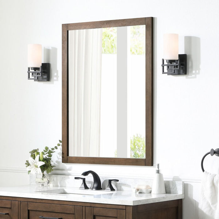 SIENA 28 IN. W X 36 IN. H FRAMED WALL MIRROR IN ALMOND LATTE