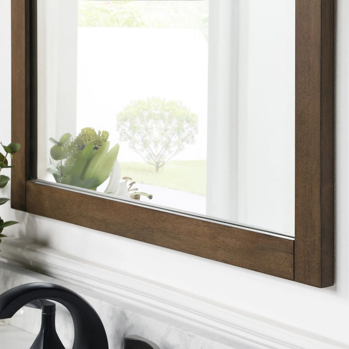 SIENA 28 IN. W X 36 IN. H FRAMED WALL MIRROR IN ALMOND LATTE