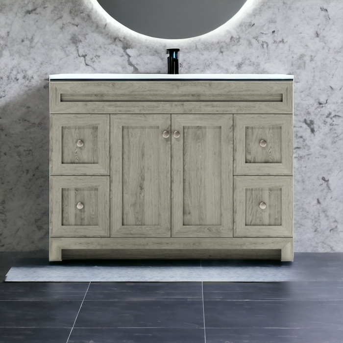 CABINETSMITH- 48" Bathroom Vanity With White Quartz Countertop