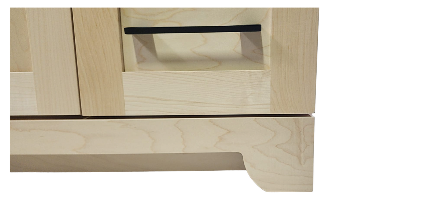 CANADIAN MAPLE 60" Single Sink, Natural Stain Bathroom Vanity With White Quartz Countertop.