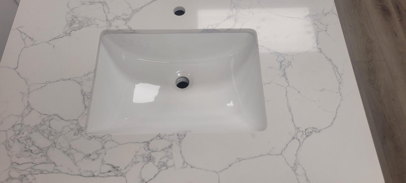 LEO-36" Bathroom Vanity  With Quartz Countertop / Left Side Drawers