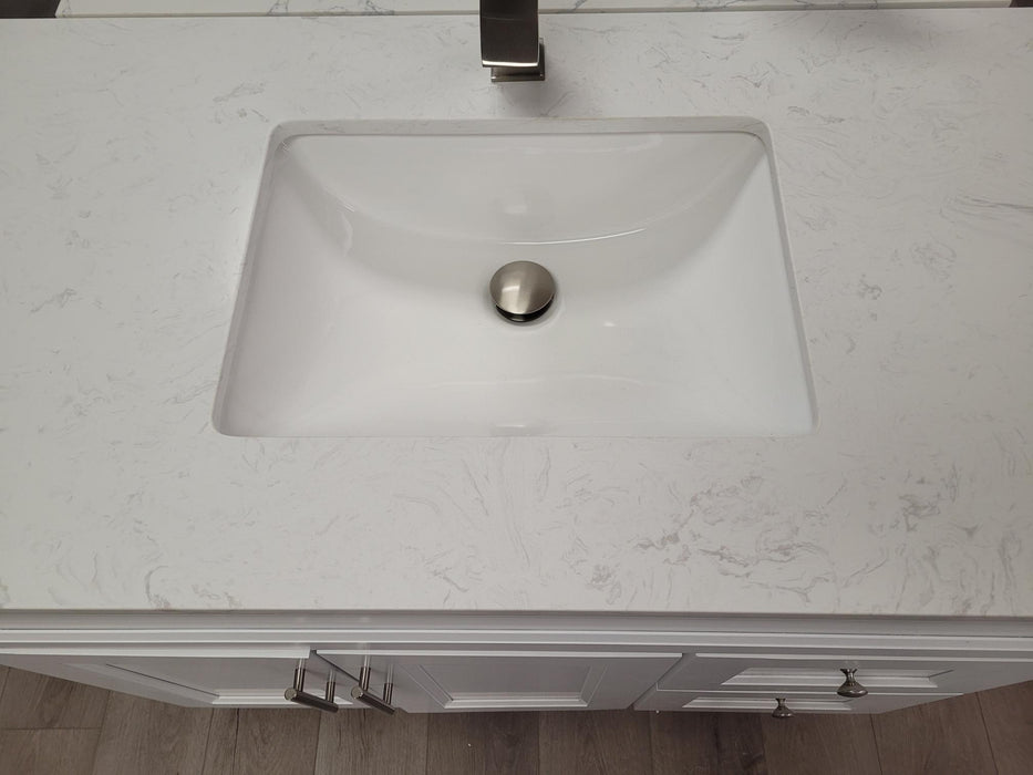 LEO-36" Bathroom Vanity  With Quartz Countertop / Left Side Drawers