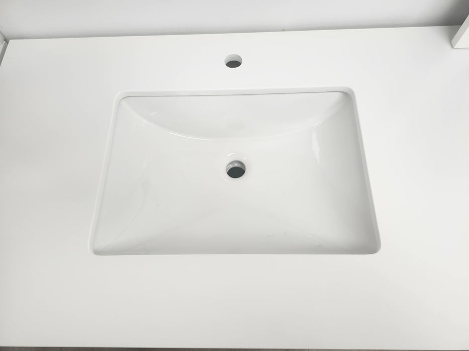 Nova- 42" Dark Walnut Bathroom Vanity  With Quartz Countertop / Right Side Drawers (Copy)