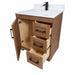 CANADIAN MAPLE - 30"  Right Side Drawers, Tuscan Calo stain  Floor Standing Bathroom Vanity With Quartz Countertop - Construction Commodities Supply Inc.