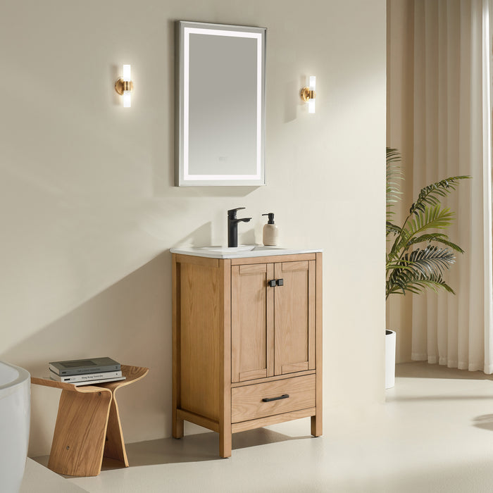 Rose- 24" x 18" Antique Oak , Floor Standing Modern Bathroom Vanity ** PRE ORDER NOW/ ETA:2024-11-29 **