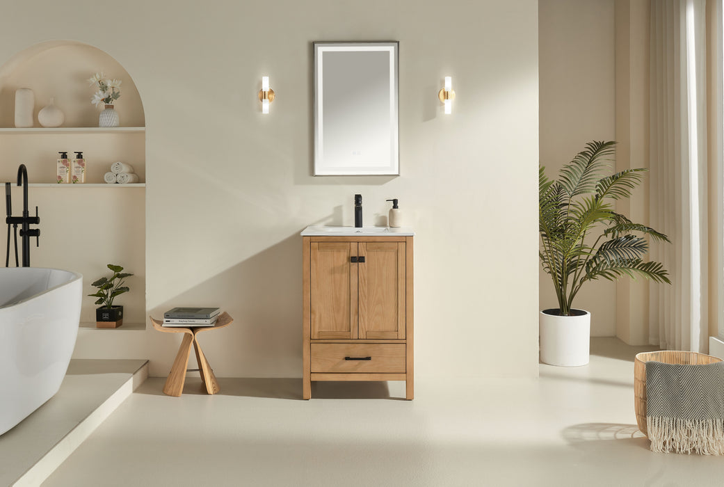 Rose- 24" x 18" Antique Oak , Floor Standing Modern Bathroom Vanity ** PRE ORDER NOW/ ETA:2024-11-29 **