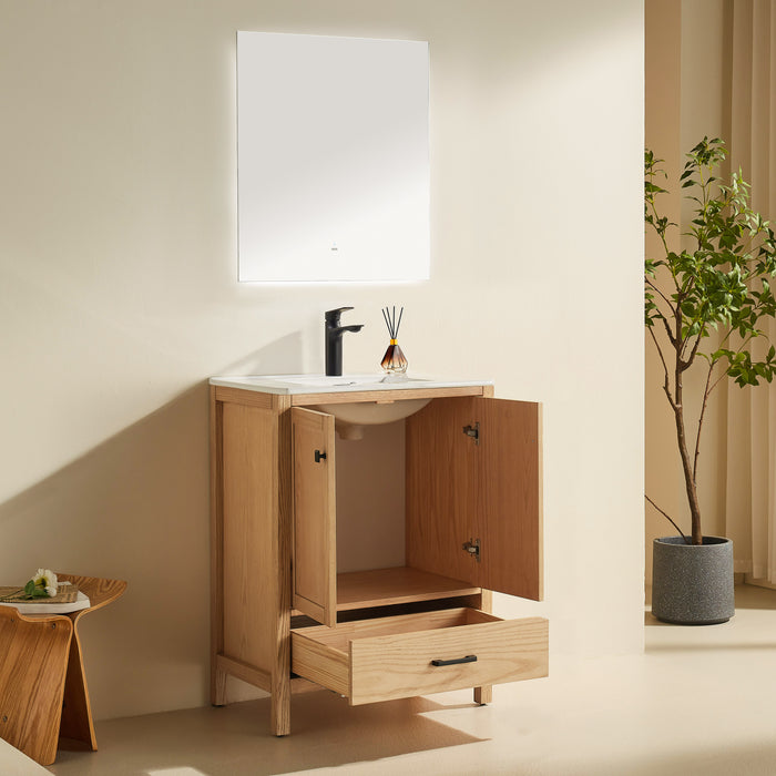 Rose- 24" x 18" White Oak , Floor Standing Modern Bathroom Vanity *** PRE- ORDER NOW /ETA :2024-11-25***