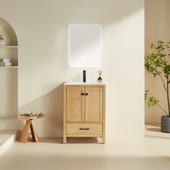 Rose- 24" x 18" White Oak , Floor Standing Modern Bathroom Vanity *** PRE- ORDER NOW /ETA :2024-11-25***