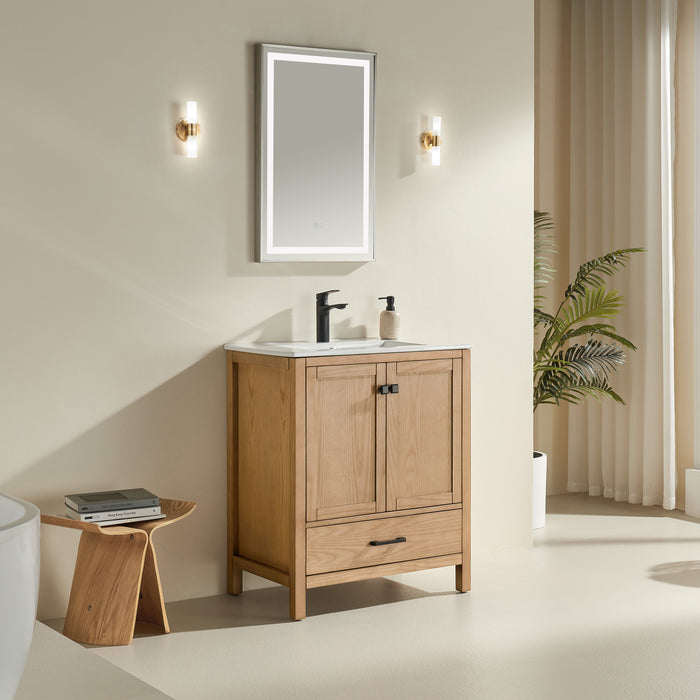 Rose- 30" x 18" Antique Oak , Floor Standing Modern Bathroom Vanity ** PRE ORDER NOW/ ETA:2024-11-29 **