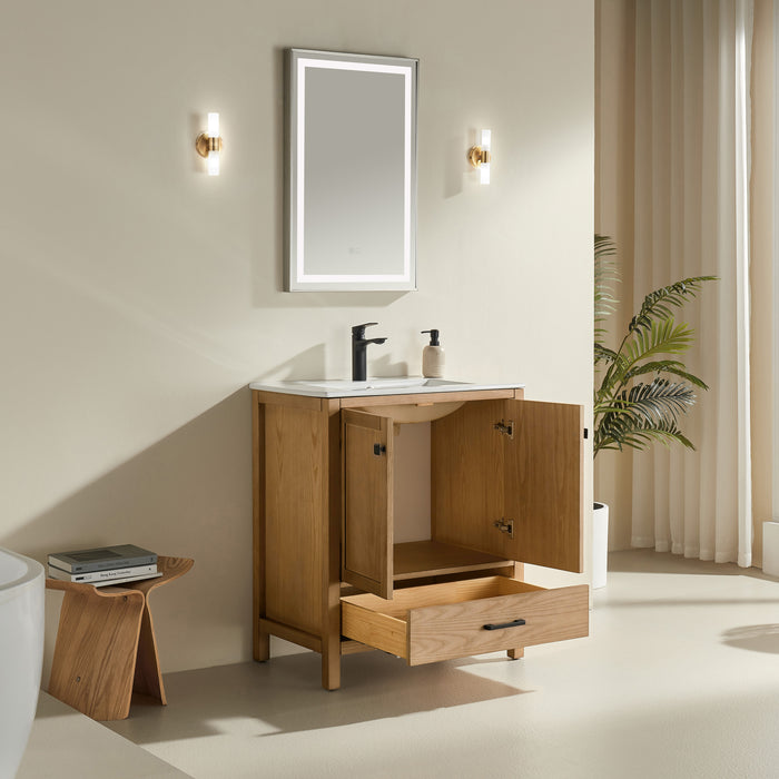 Rose- 30" x 18" Antique Oak , Floor Standing Modern Bathroom Vanity ** PRE ORDER NOW/ ETA:2024-11-29 **