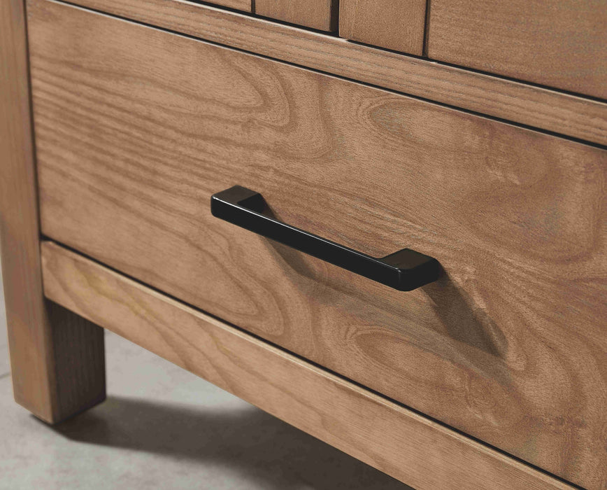 Rose- 36" Antique Oak ,Left Side Sink, Solid Wood Floor Standing Modern Bathroom Vanity, White Quartz Countertop