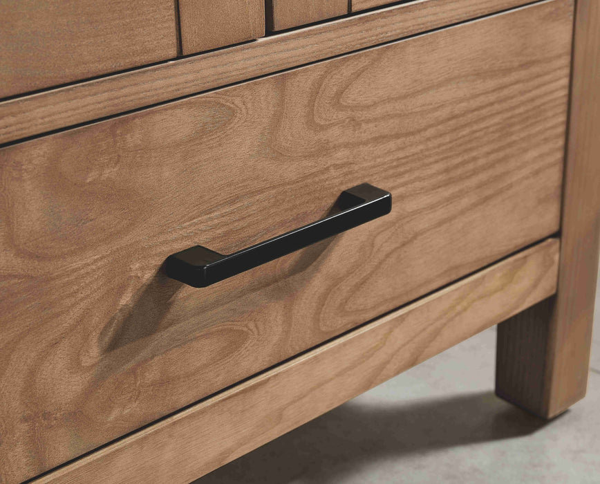 Rose- 36" Antique Oak ,Right Side Sink, Solid Wood Floor Standing Modern Bathroom Vanity, White Quartz Countertop