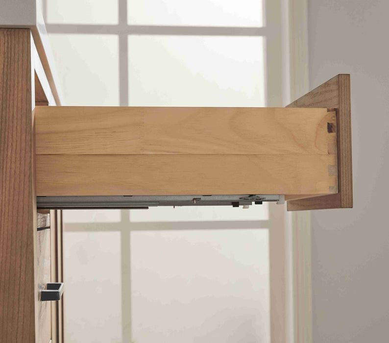 Rose- 36" Antique Oak ,Right Side Sink, Solid Wood Floor Standing Modern Bathroom Vanity, White Quartz Countertop